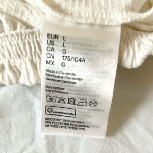 Divided Cropped Embroidery Print Top 3/4 Sleeves, Size M - Picture 6 of 11